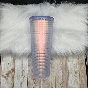 EUC Soft Touch Silver Holographic Starbucks 24 oz Tumbler - N. American Release